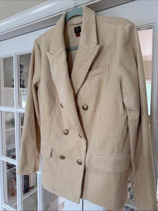 Rowing Blazers Jackets & Blazers - Women’s Cream Double-Breasted Corduroy Blazer Jacket - Rowing Blazers for Target